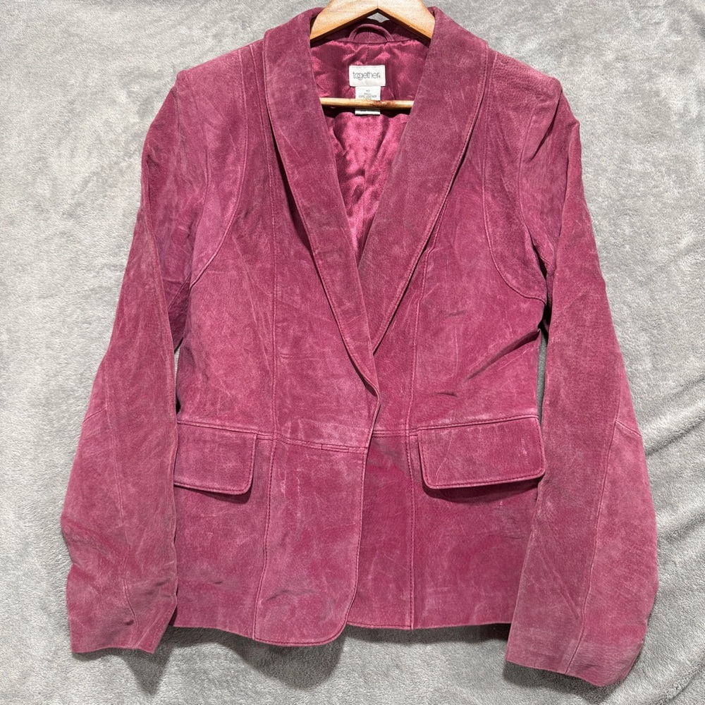 Together Women's leather Blazer Jacket Size 10